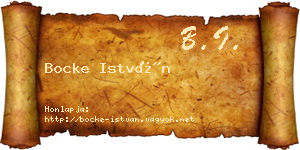 Bocke István névjegykártya